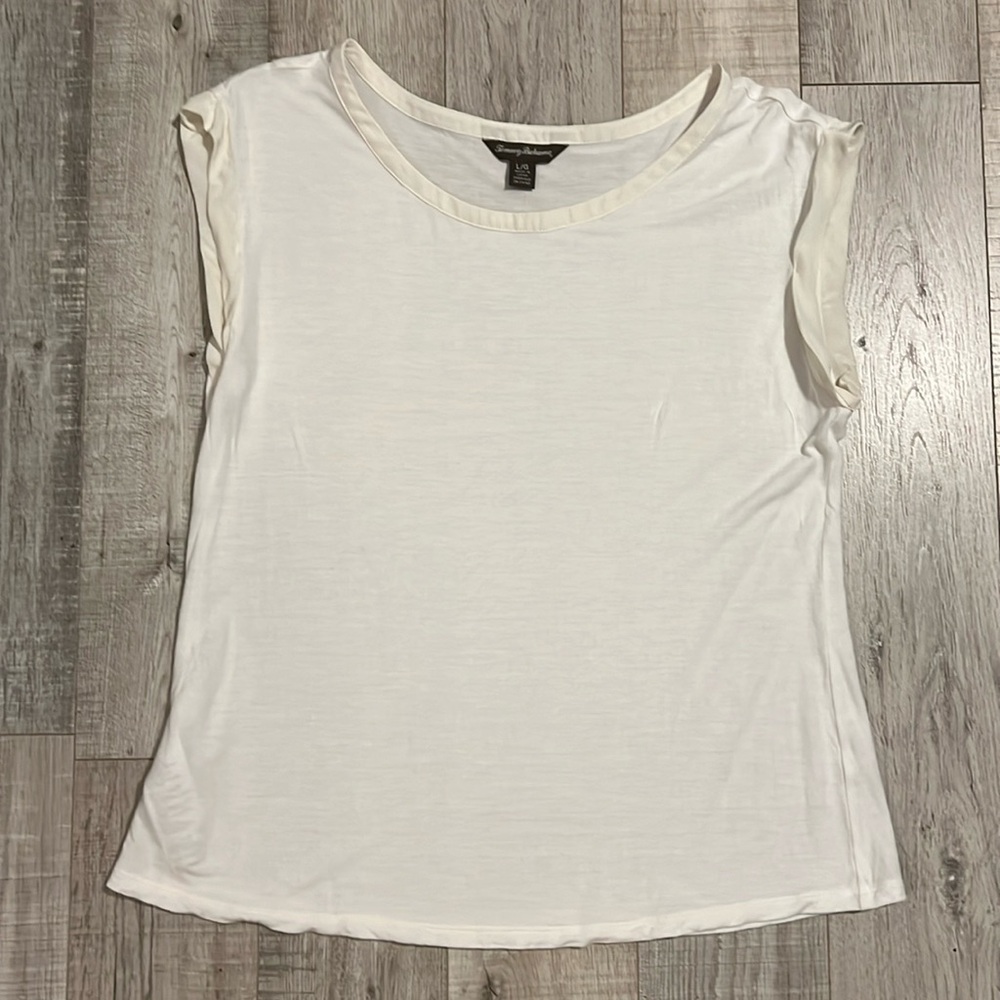 Tommy Bahama Cap Sleeve Top with Silk Trim